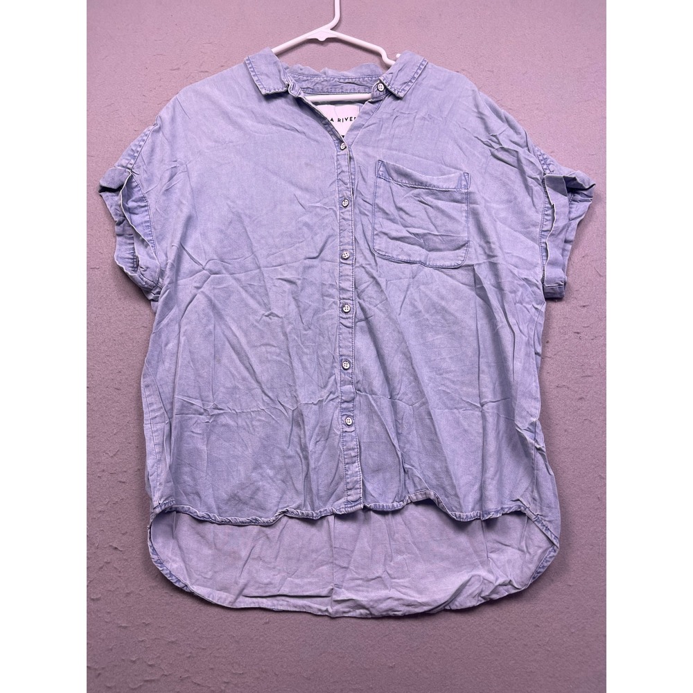 Lola River Shirt Chambray Light Wash Blue XL Womens